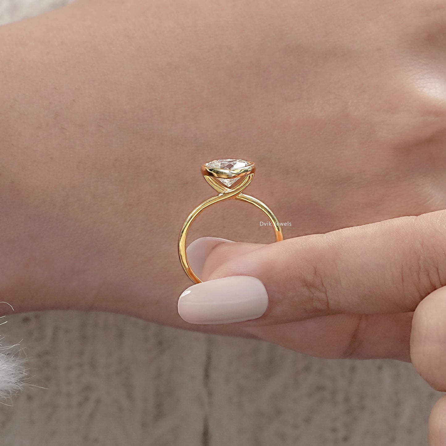 Heart Cut Lab Diamond Solitaire Engagement Ring