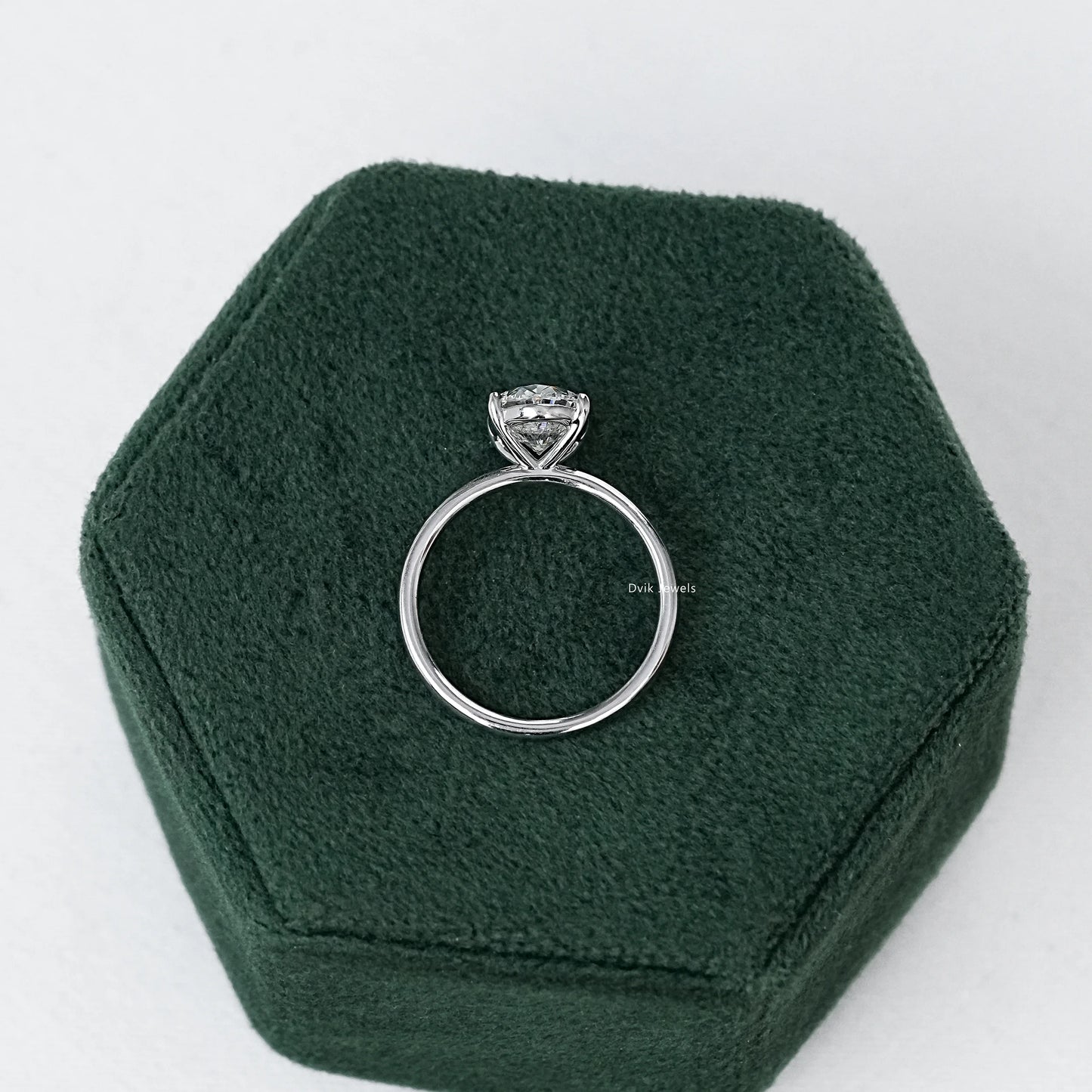 Oval Cut Lab Diamond Solitaire Engagement Ring