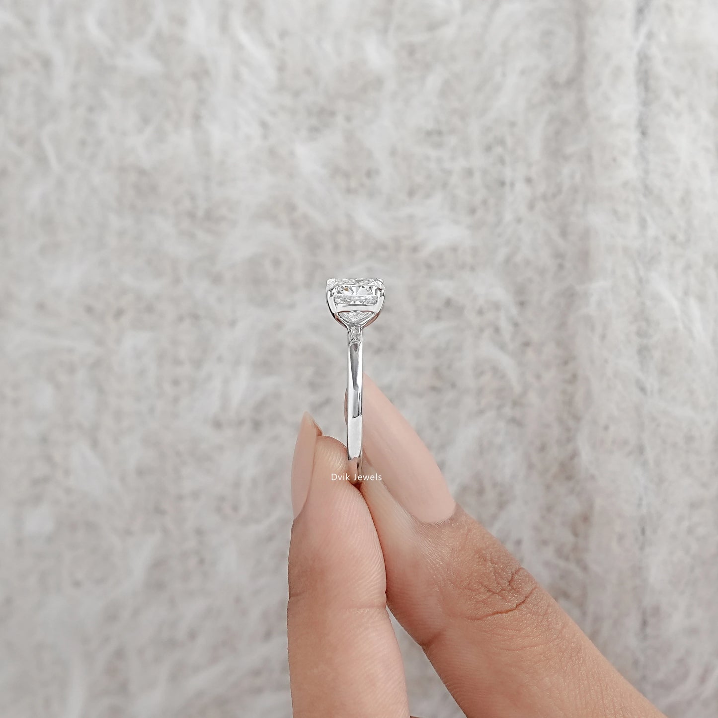 Square Cushion Cut Solitaire Lab Diamond Ring