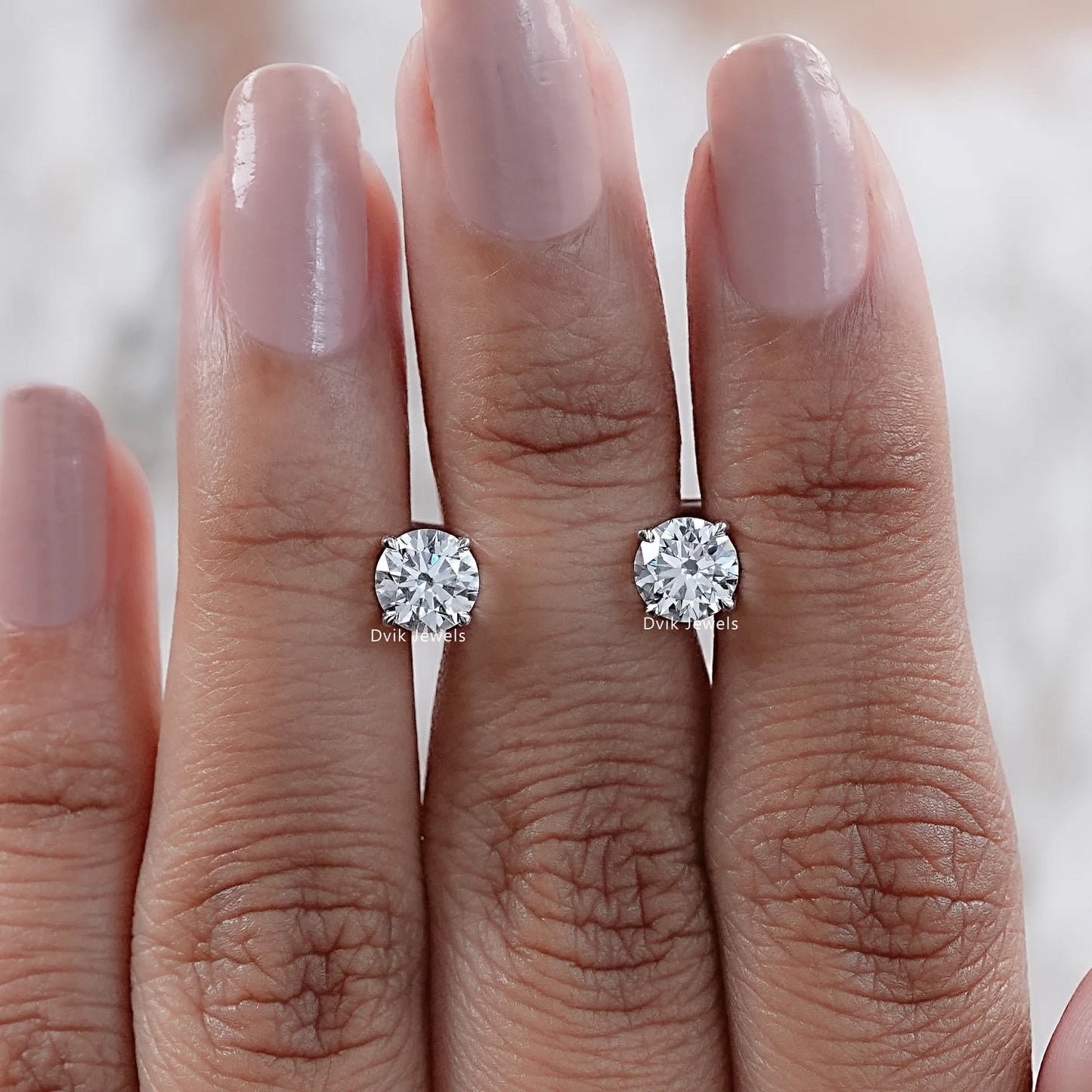 Round Lab Grown Diamond Stud Earrings