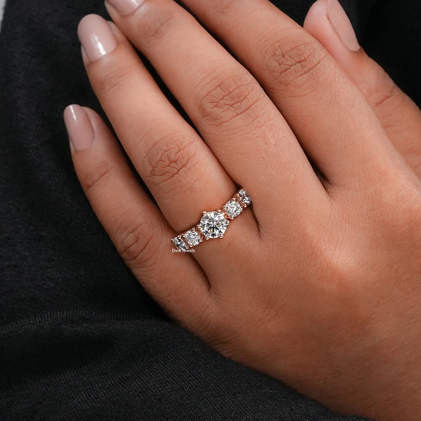 Five Stone Round Lab Grown Diamond Engagement Ring