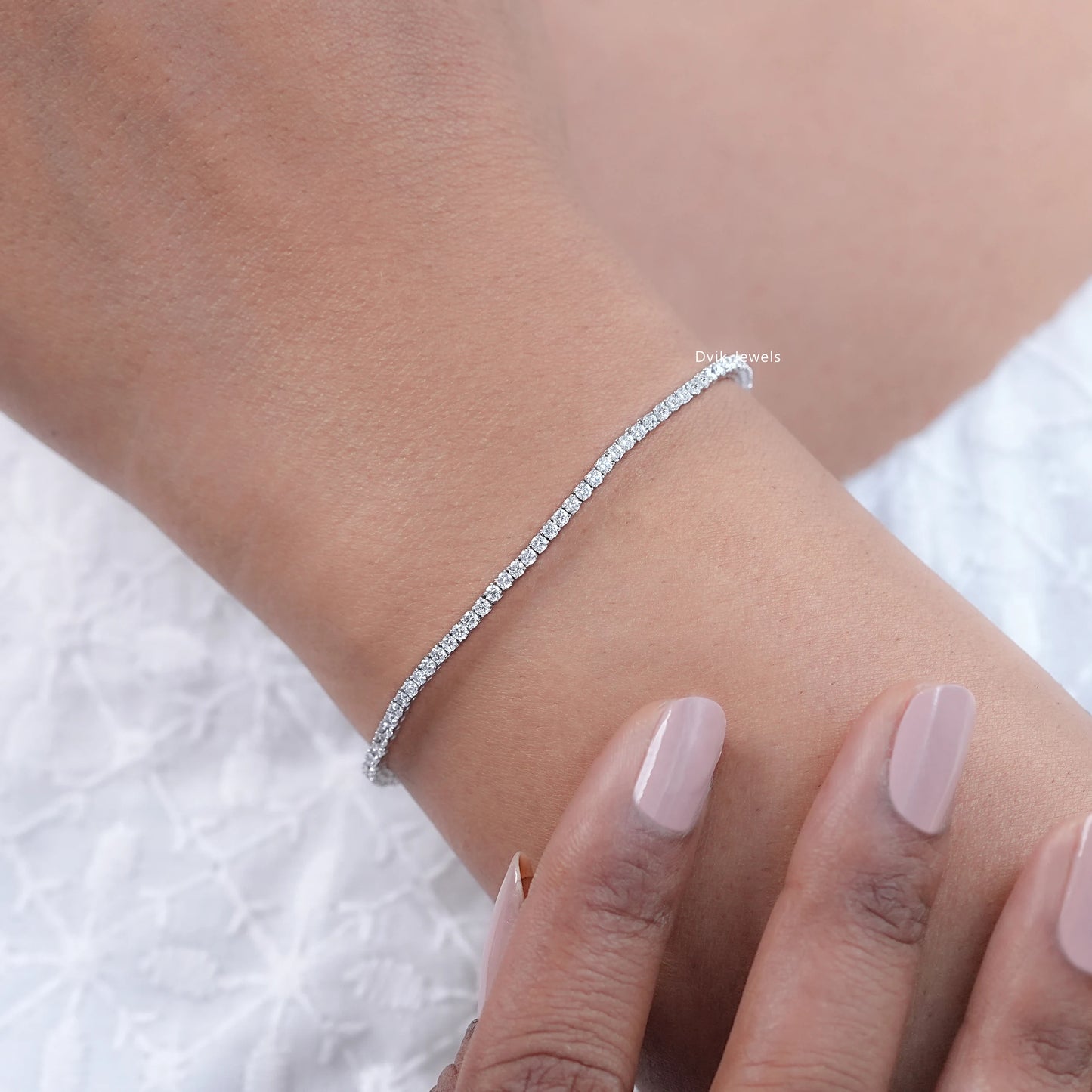 Lab Grown Round Diamond Tennis Bracelet