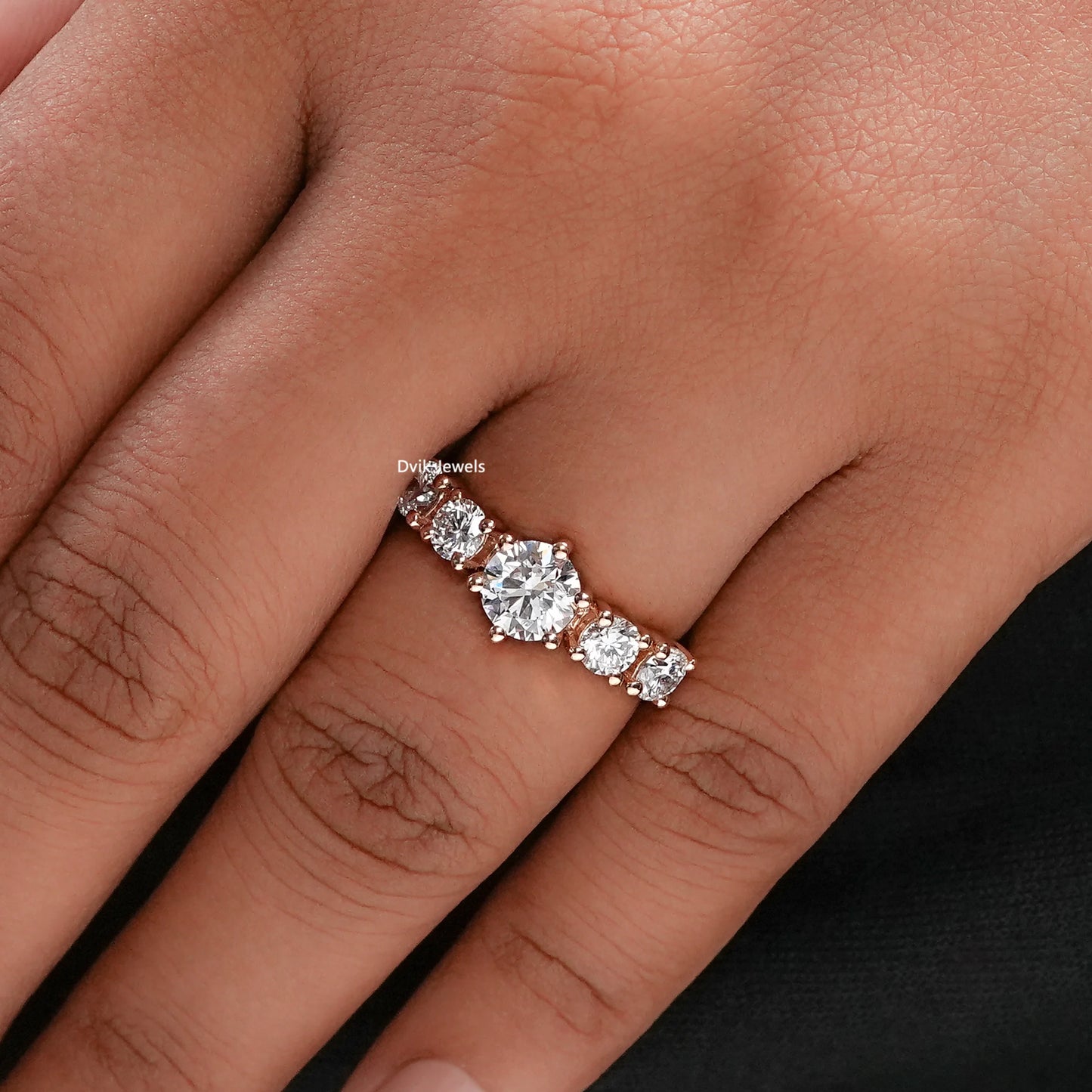 Five Stone Round Lab Grown Diamond Engagement Ring