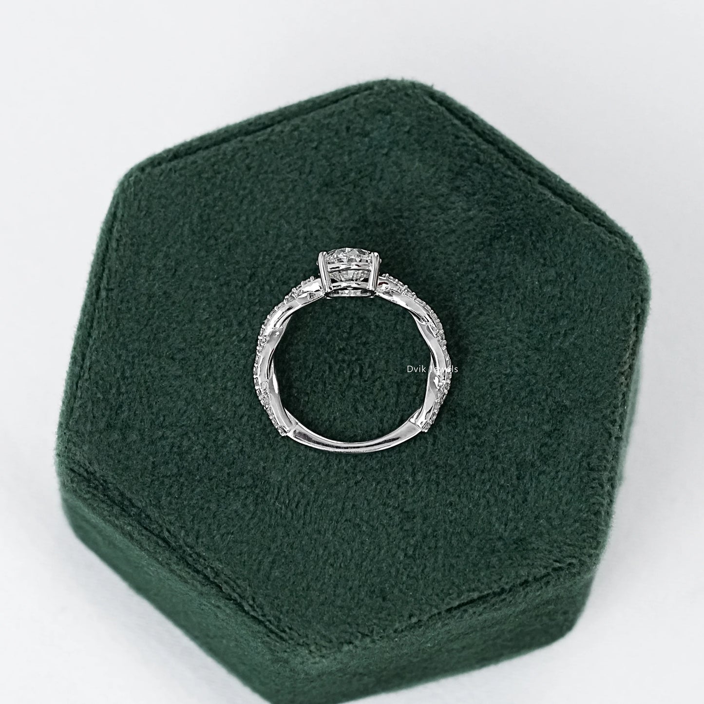 Twist Shank Oval Accent Diamond Ring