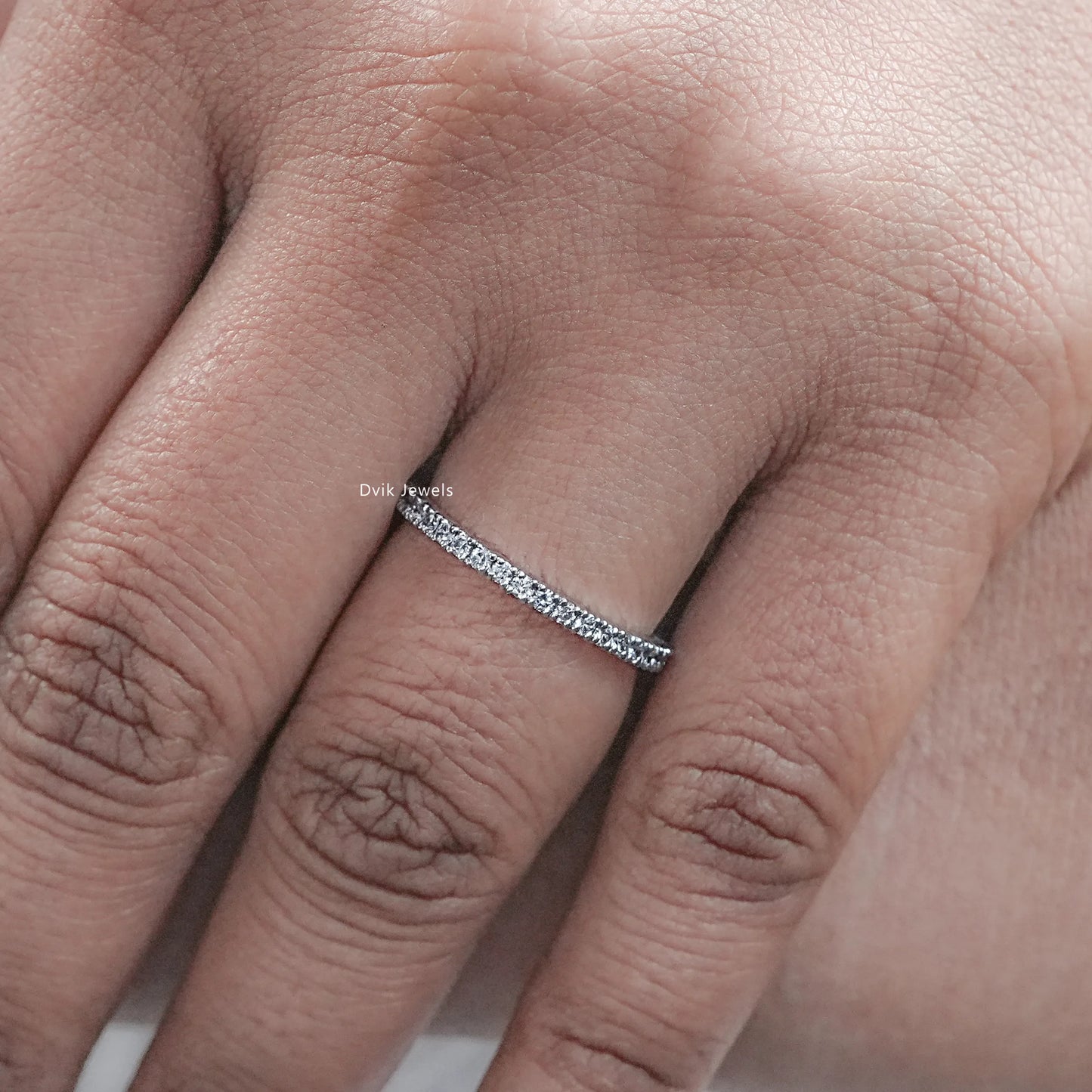 Tiny Round Diamond Eternity Wedding Band