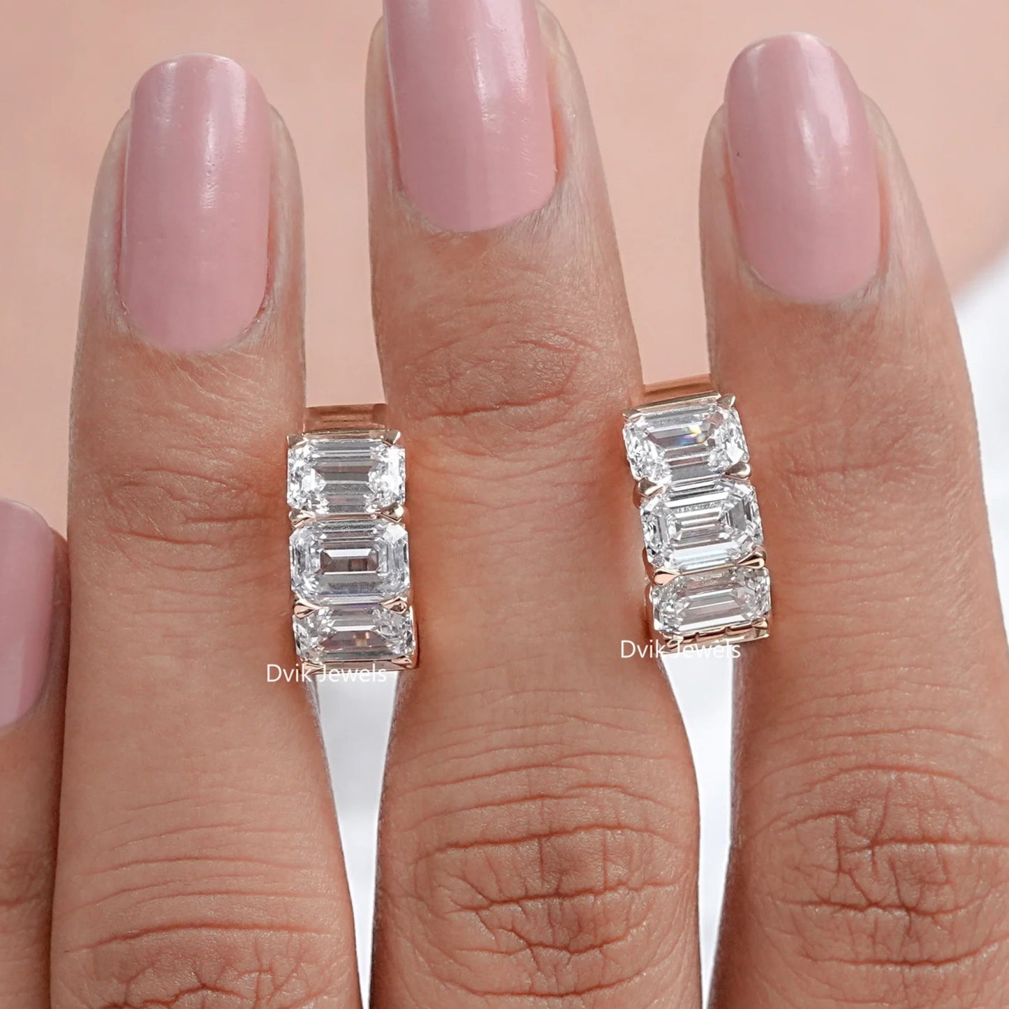 Emerald Cut Lab Diamond Huggies Earrings