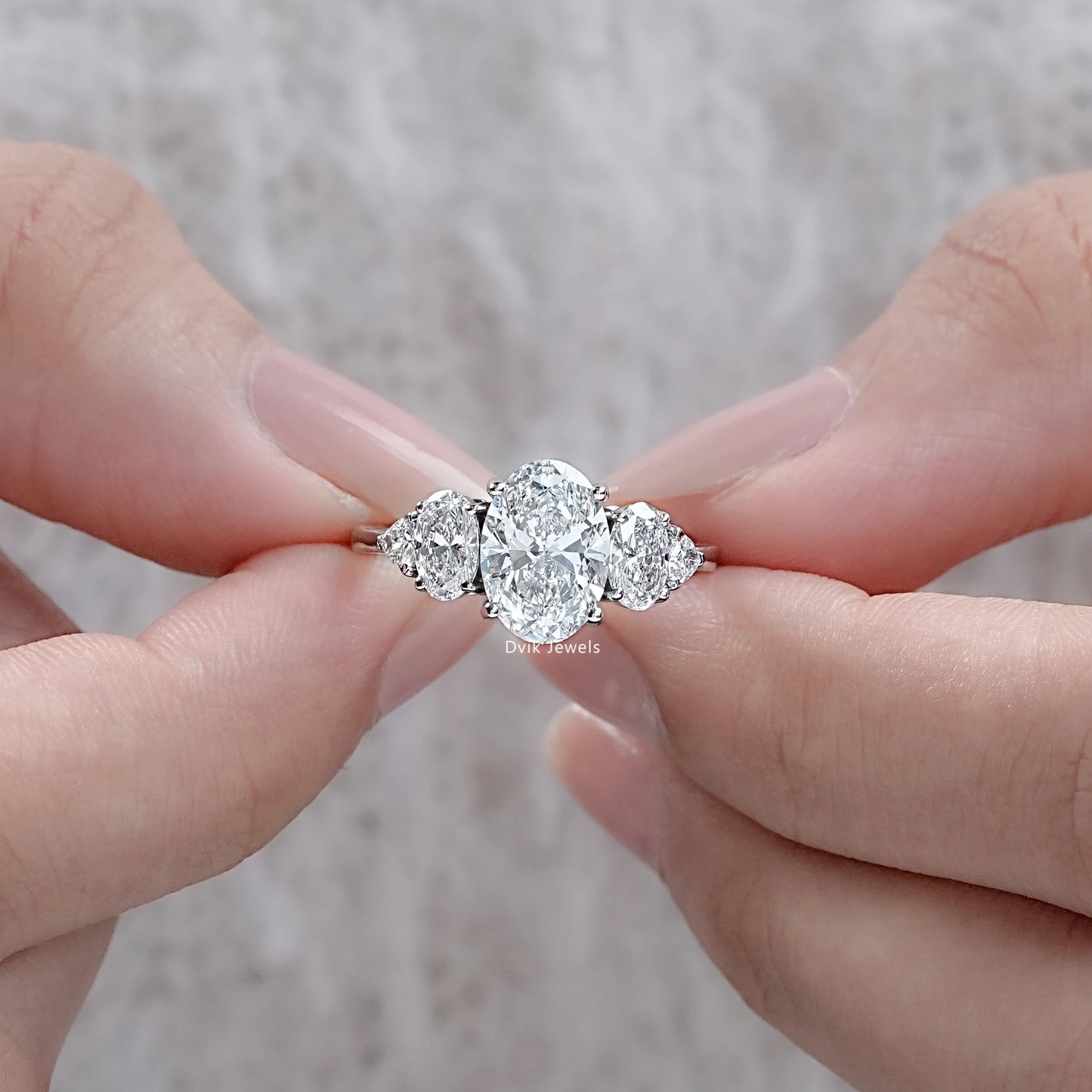 Lab Grown Diamond Oval Cut Five Stone Ring