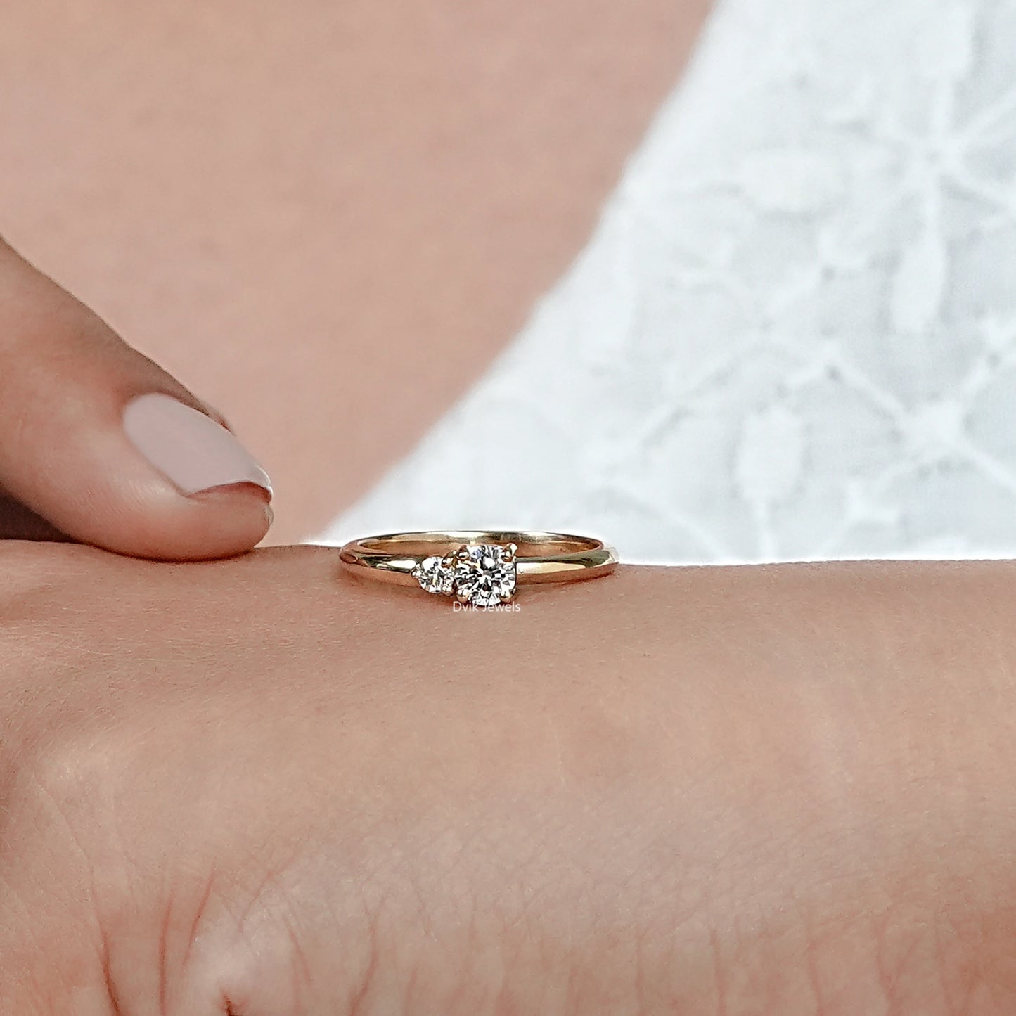 Lab Grown Round Diamond Two-Stone Ring