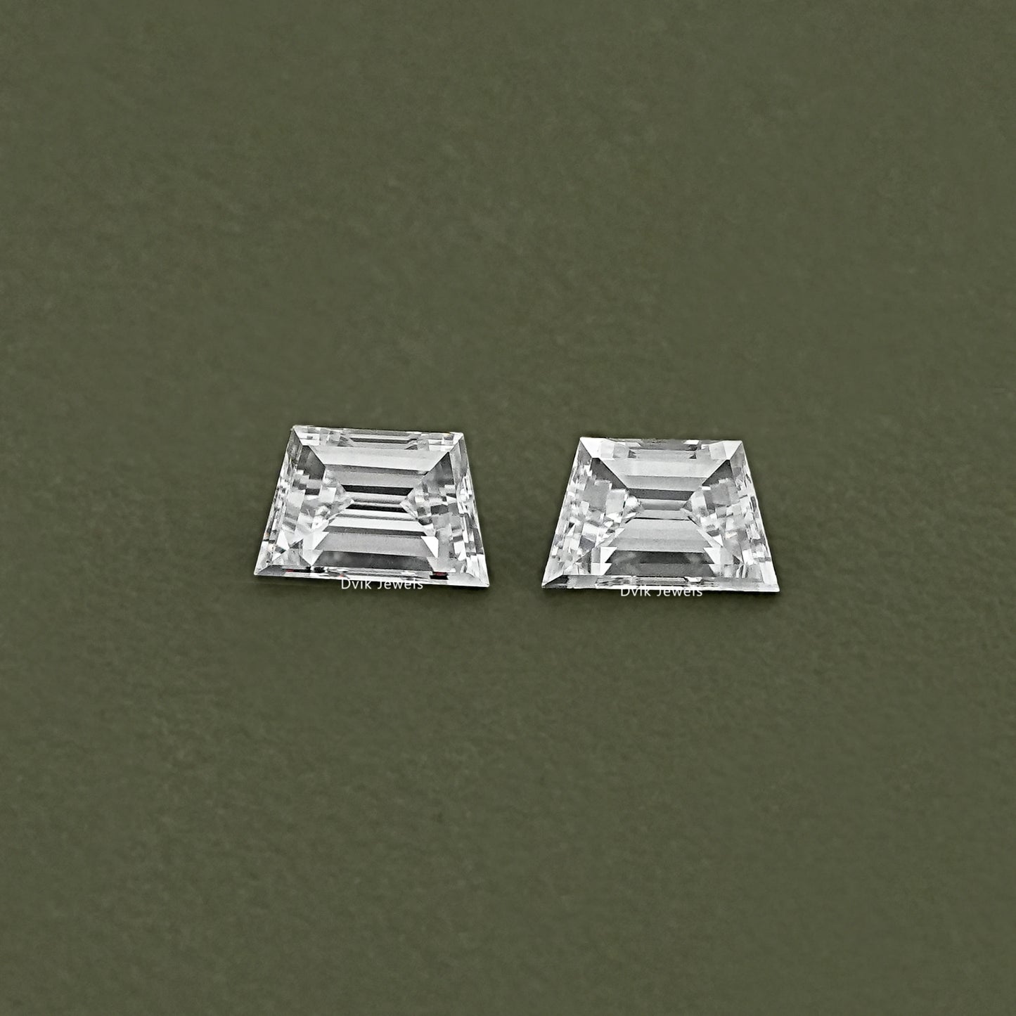 Step Cut Trapezoid Diamond Matching Pair