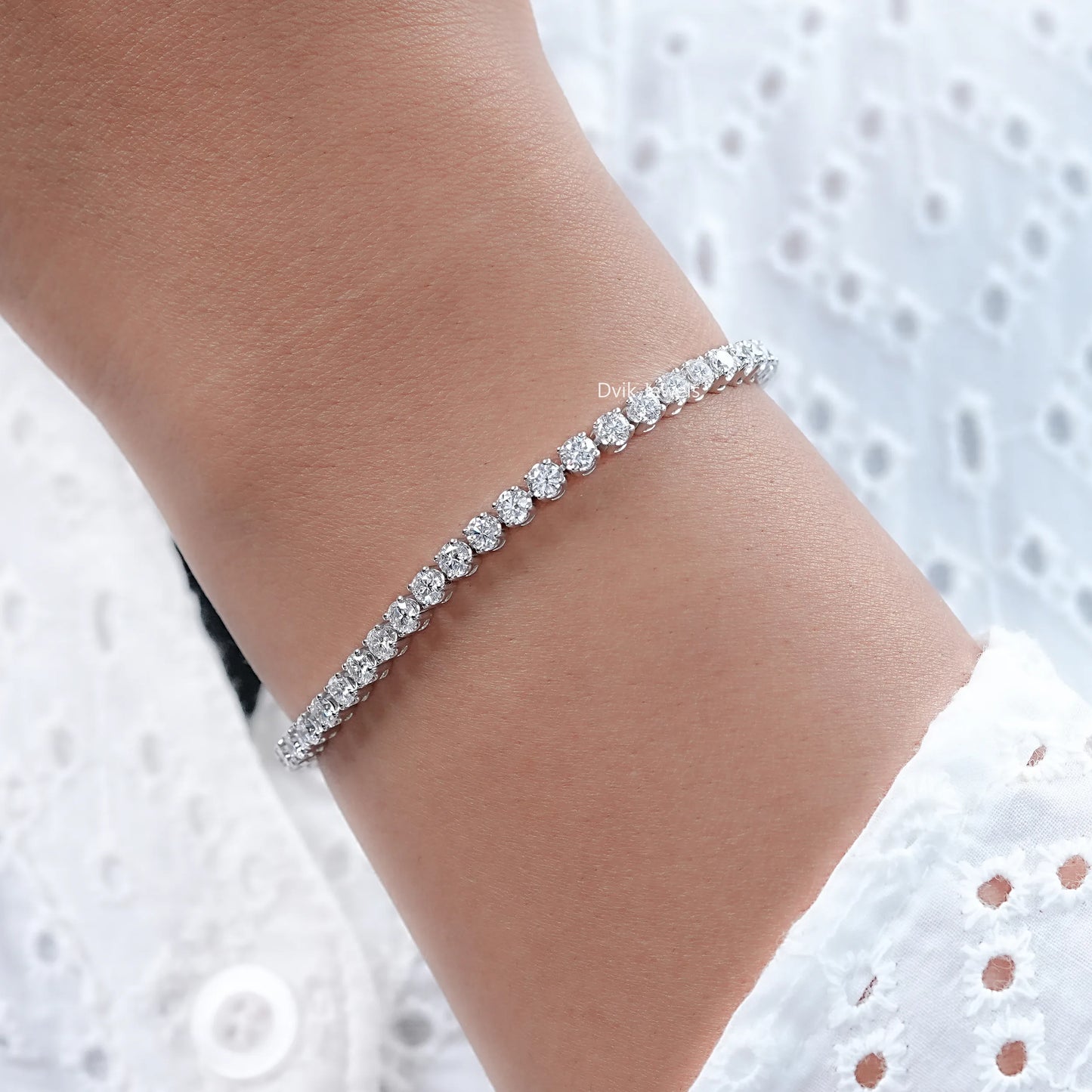3.00 MM Round Cut Lab Diamond Tennis Bracelet