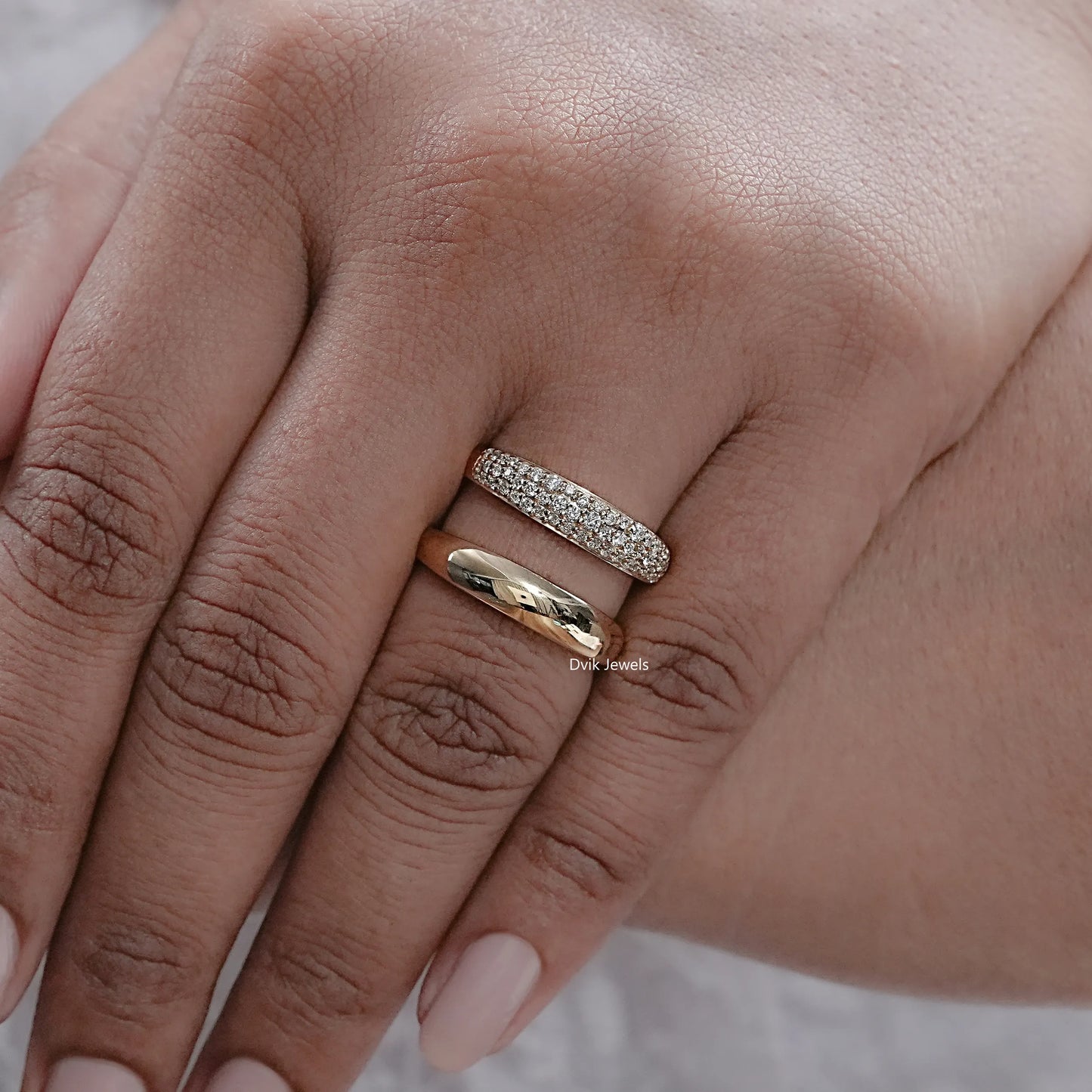 Round Lab Diamond Double Domed Ring