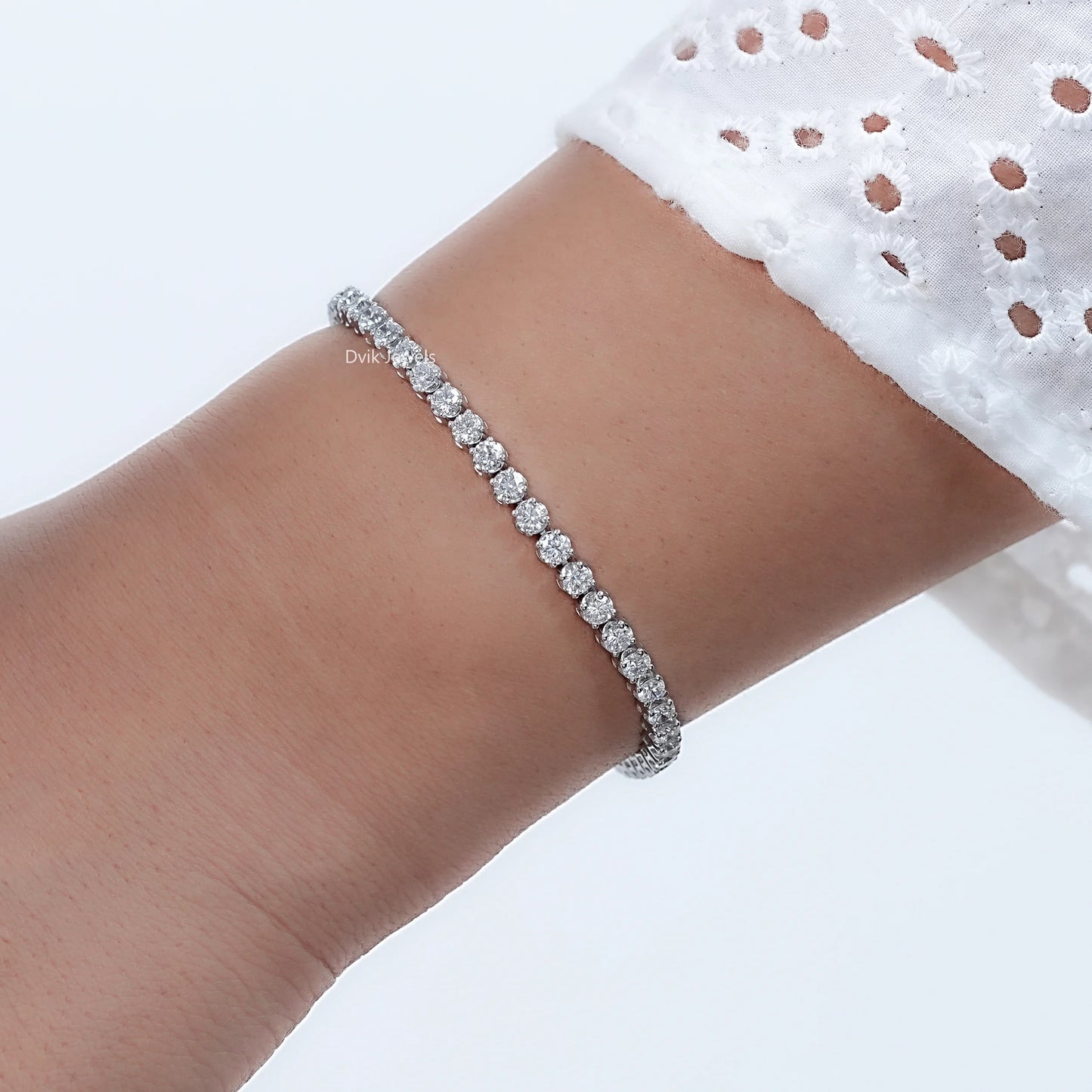 3.00 MM Round Cut Lab Diamond Tennis Bracelet