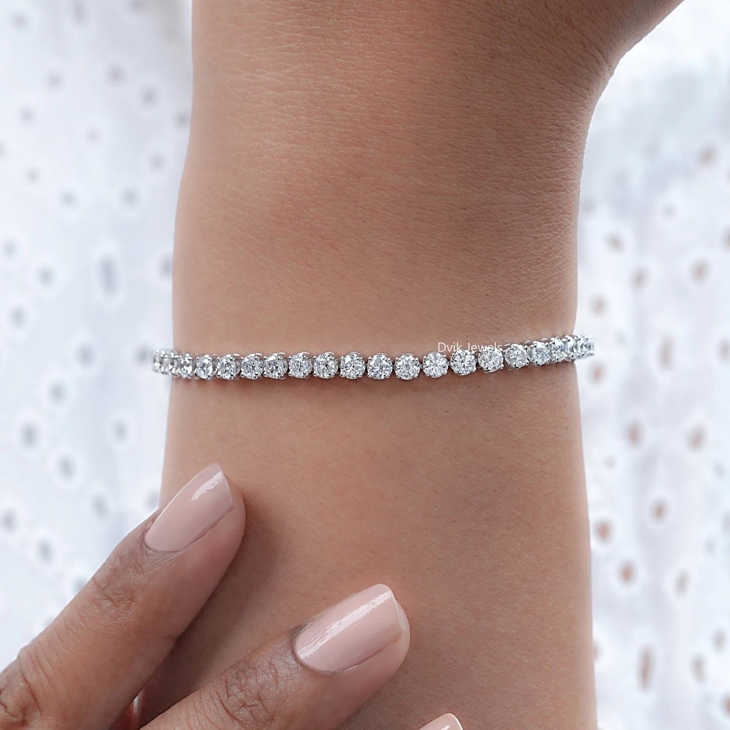 3.00 MM Round Cut Lab Diamond Tennis Bracelet