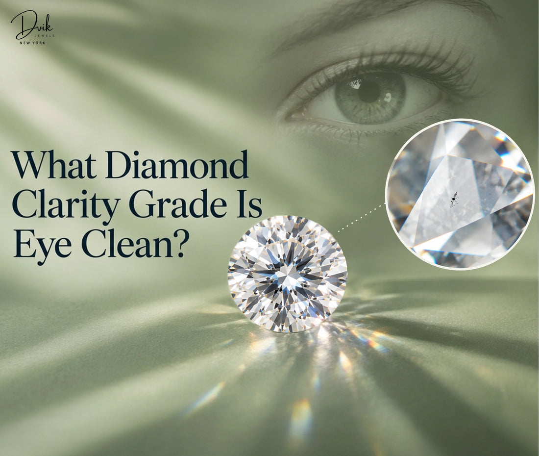 Eye clean diamond clarity explained by Dvik Jewels, showing Lab Grown diamond details and clarity grades for buyers.