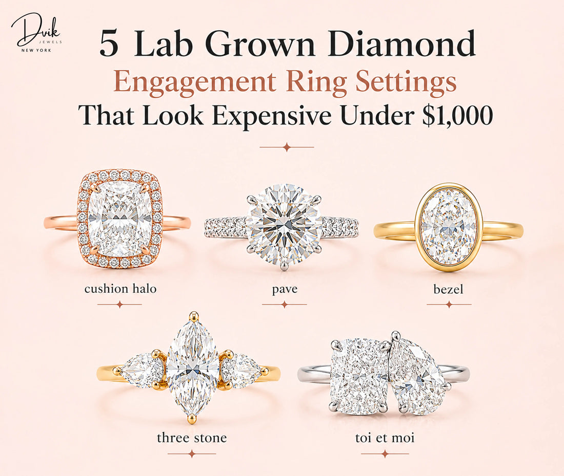 5 Lab Grown Diamond Engagement Ring Settings That Look Expensive Under $1,000