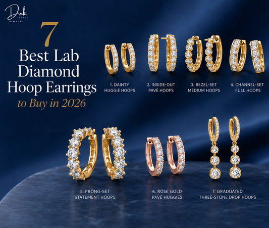 Gold and rose gold lab diamond hoop earrings catalog featuring seven trending styles for 2026 by Dvik Jewels