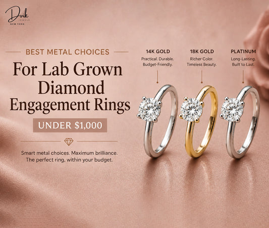 Best metal choices for lab grown diamond engagement rings under $1000  by Dvik Jewels