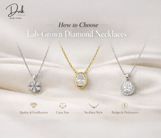 Guide to choosing lab grown diamond necklaces featuring oval, halo and floral pendant styles