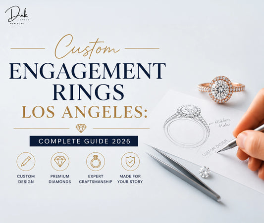 Custom engagement rings in Los Angeles featuring expert craftsmanship, premium diamonds, and custom design services by Dvik Jewels.