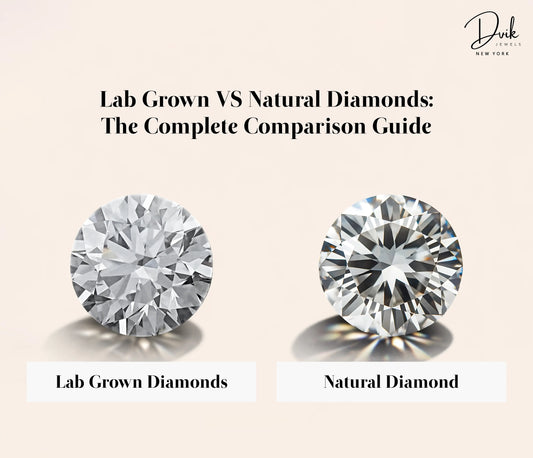 Dvik Jewels lab grown vs natural diamonds comparison with round brilliant diamond examples