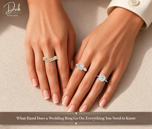 What hand does a wedding ring go on guide with diamond engagement rings by Dvik Jewels