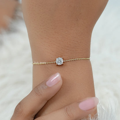 Lab Diamond Round Cut Solitaire Bracelet