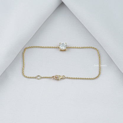 Lab Diamond Round Cut Solitaire Bracelet