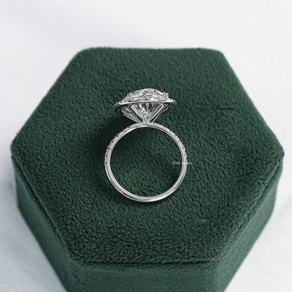 9 CT Oval Lab Diamond Halo Accent Engagement Ring