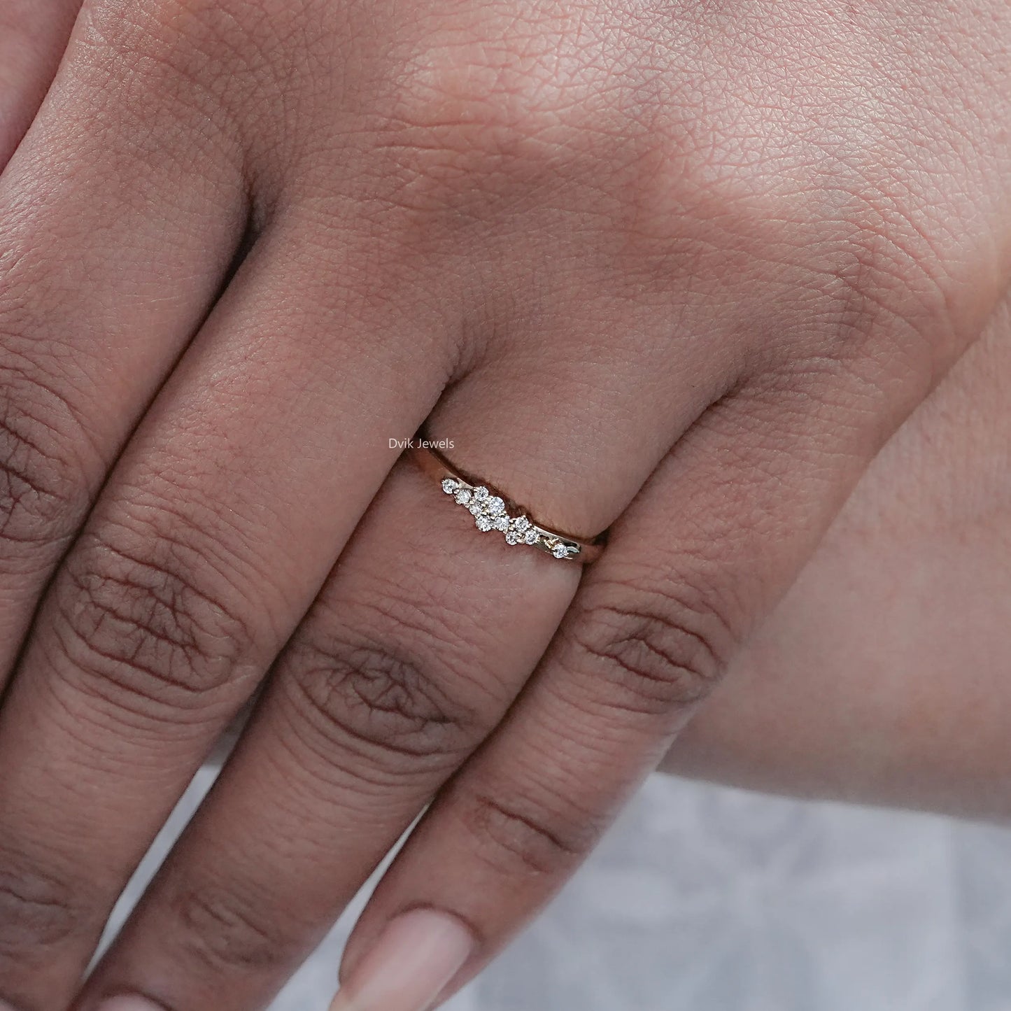 Minimalist Round Diamond Dainty Ring