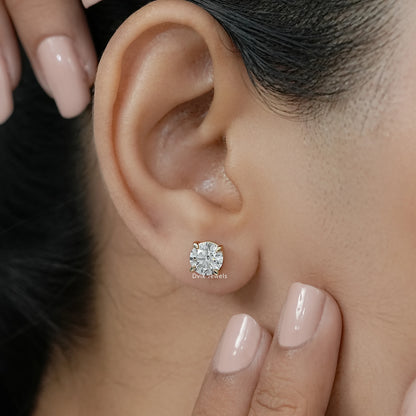Round Lab Grown Diamond Stud Earrings Earrings