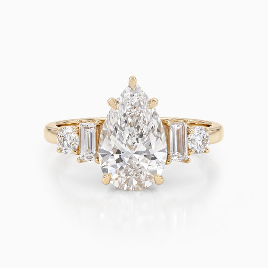 5 Stone Lab Diamond Anniversary Ring