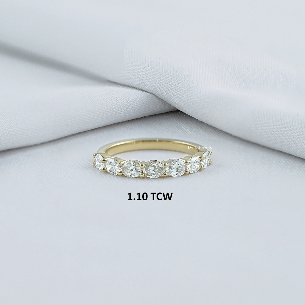 East West Oval Diamond Seven Stone Band