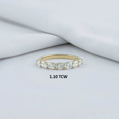 East West Oval Diamond Seven Stone Band