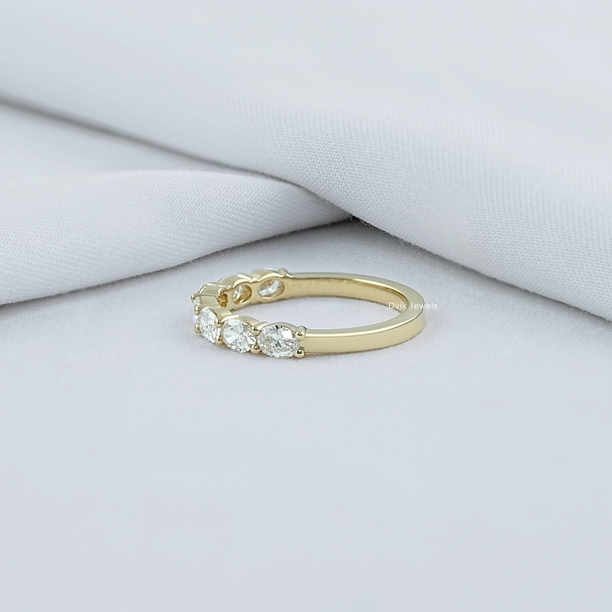 East West Oval Diamond Seven Stone Band