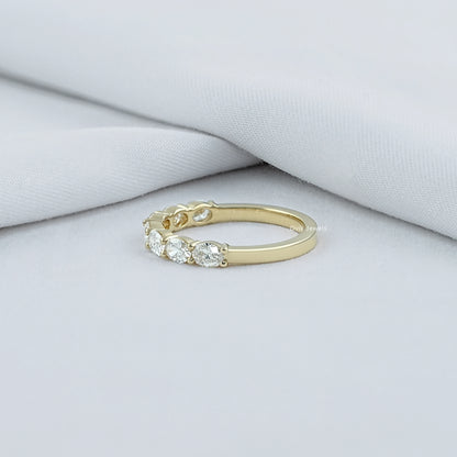 East West Oval Diamond Seven Stone Band