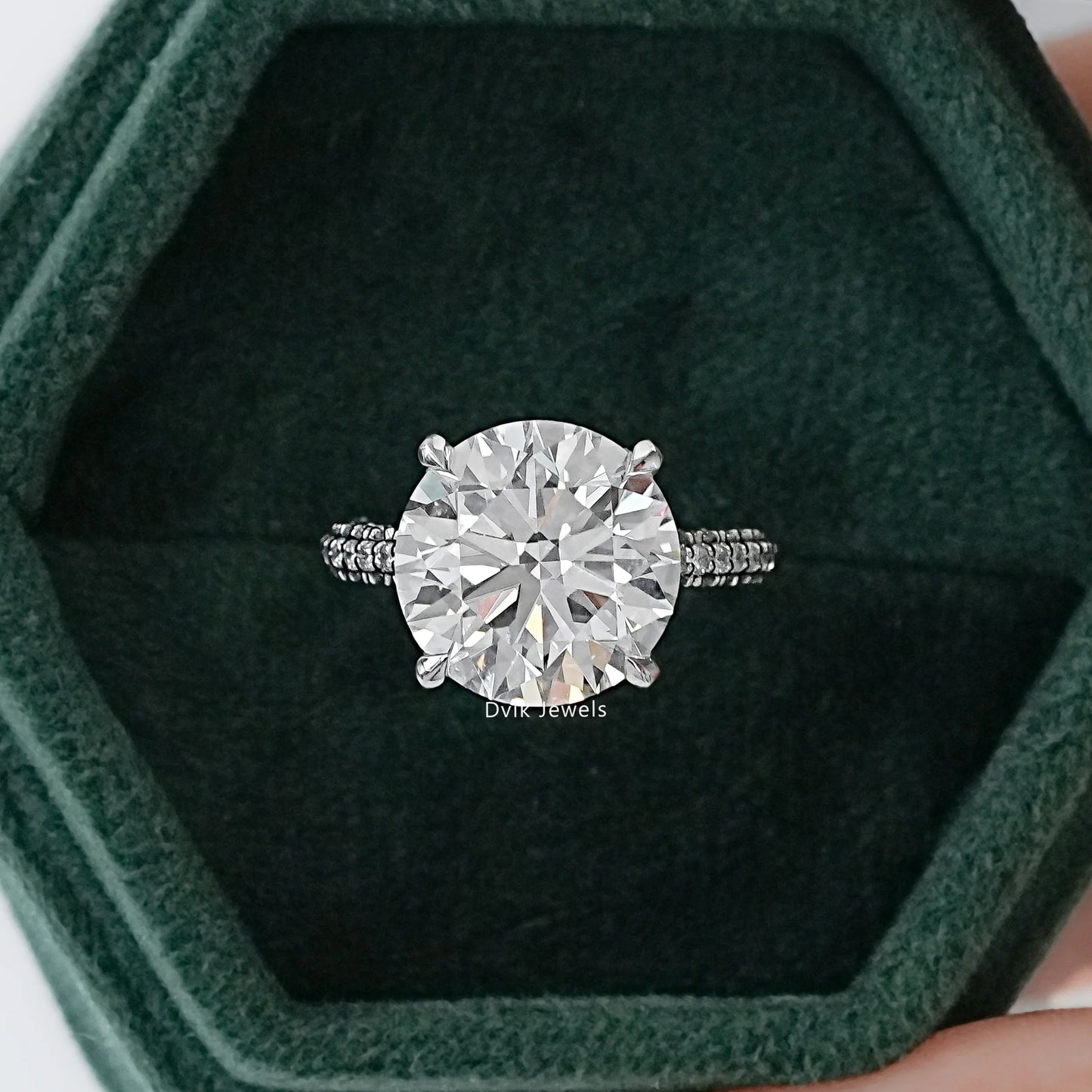 9 CT Round Cut Lab Diamond Wedding Ring