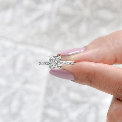 Square Radiant Lab Diamond Accent Ring