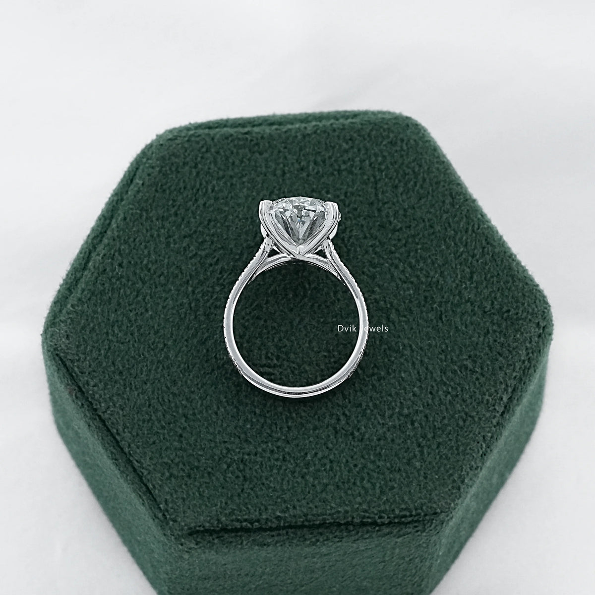Double Row Oval Lab Diamond Accent Ring