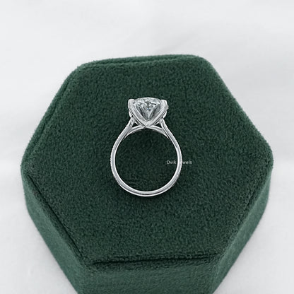 Double Row Oval Lab Diamond Accent Ring