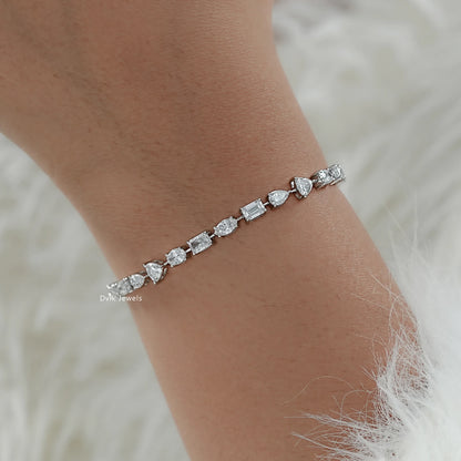 Mixed Radiant and Trillion Lab Grown Diamond Bracelet