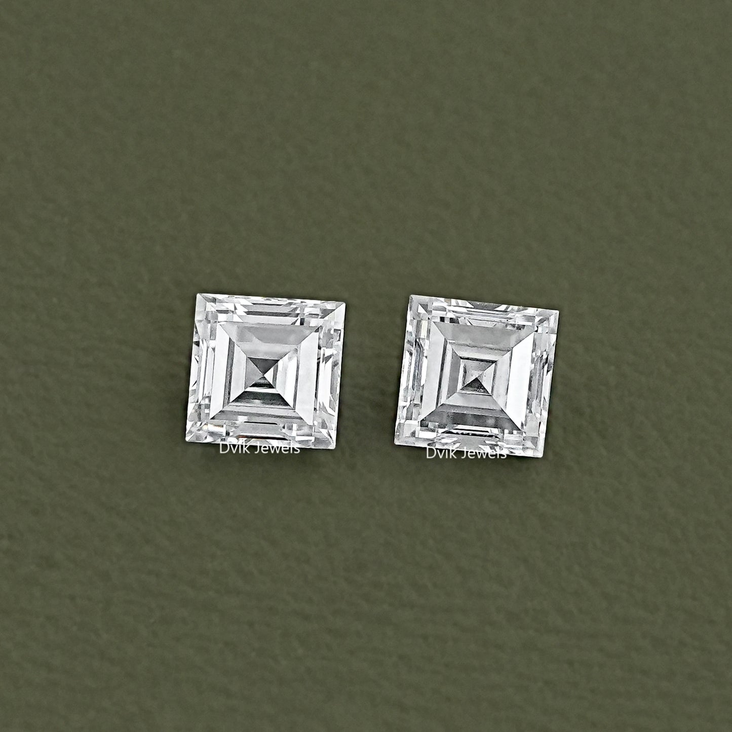 Antique Carre Cut Loose Diamond Pair