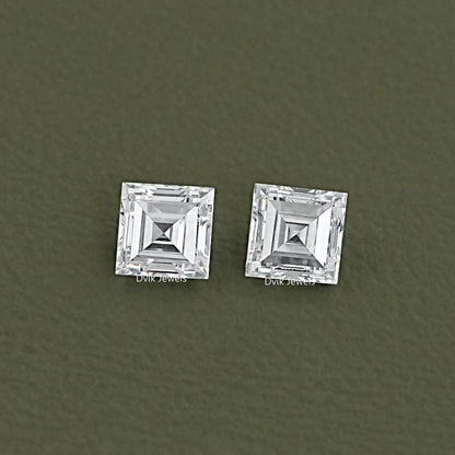 Antique Carre Cut Loose Diamond Pair