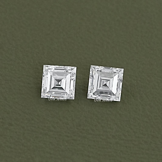 Antique Carre Cut Loose Diamond Pair