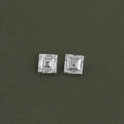 Antique Carre Cut Loose Diamond Pair