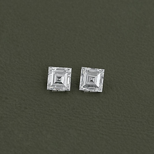 Antique Carre Cut Loose Diamond Pair