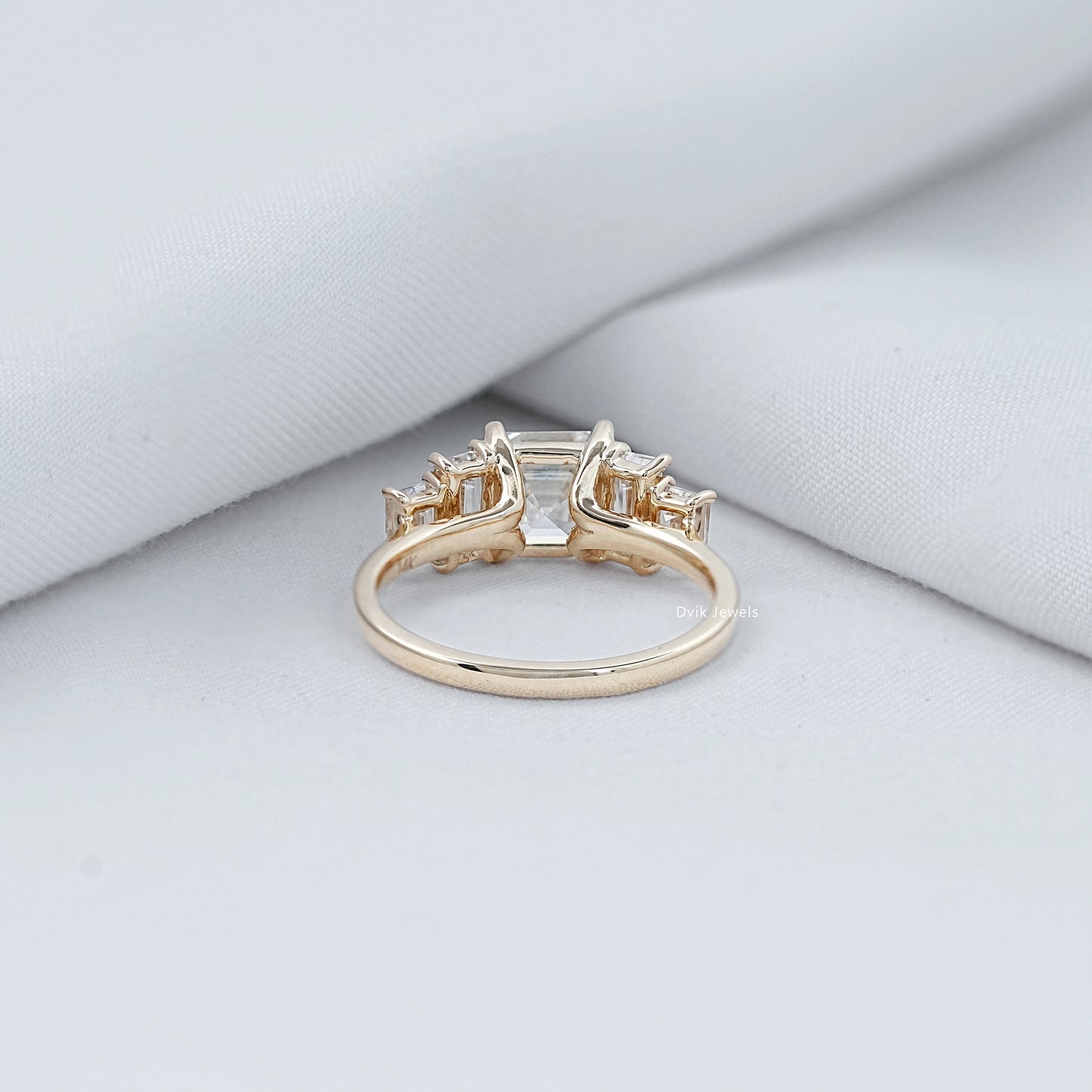 Asscher And Baguette Lab Grown Diamond Five Stone Ring