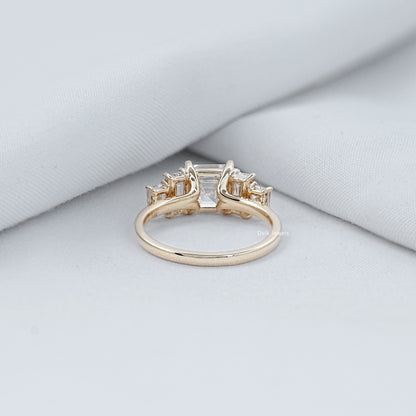 Asscher And Baguette Lab Grown Diamond Five Stone Ring