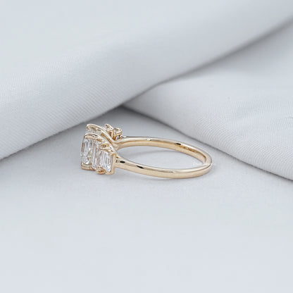Asscher And Baguette Lab Grown Diamond Five Stone Ring