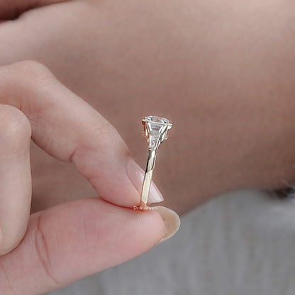 5 Stone Bezel Set Lab Diamond Engagement Ring