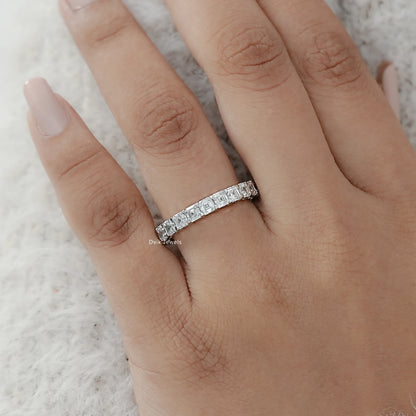 Asscher Cut Diamond Full Eternity Wedding Band